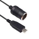 USB 5V To 12V Car Cigarette Lighter Female Socket Converter Adapter Cable Cord