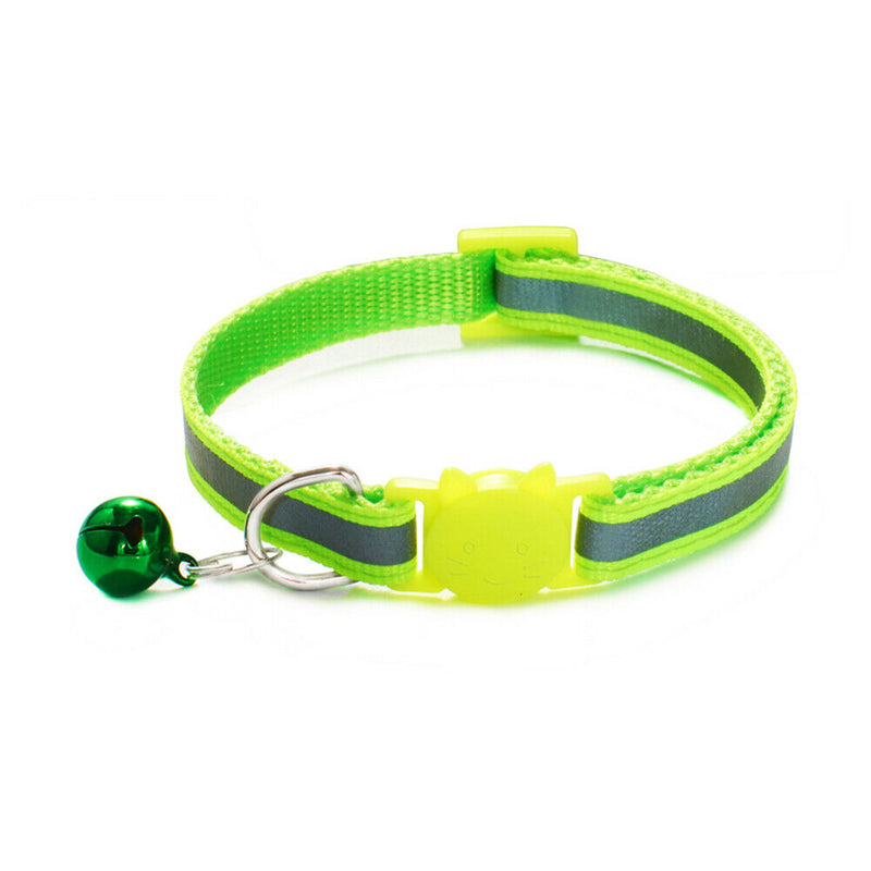 12x Pet Cat Kitten Collar Adjustable Safety Reflective Ring Necklace Strap