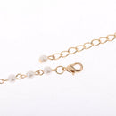Elegant Leaf Pearls Diamante Necklace Earring Wedding Bridal Jewelry Set