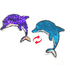 Dolphin Reversible Sequined Sew On Patches Embroidered Patch Applique  Z
