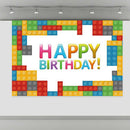 0.9x1.5m Happy Birthday Building Block Wall Photo Shooting Background Cloth A