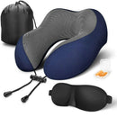 Travel Pillow Pure Memory Foam Neck Pillow,Comfortable & Breathable Cover-M