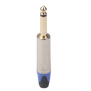 6.35mm TS Mono Plugs 6.35 mm 2-Pole Microphone Amplifier Audio Connectors Blue