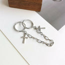 Korean Style Alloy Cross Adjustable Open Band Ring Fashion Sizable 2 Connecting