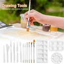 15pcs Crafts Oil Paint Tool Set Drawing Brushes Palette Scraper Easy Clean Art