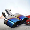 2.5inch Car Exhaust Muffler Tip Dual Square Outlet Silencer Tail Pipe Steel E6Q2