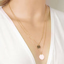 Women Geometry Wafer Sequins Pendant Charm Necklace Chain Jewelry Intriguing