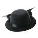 Ladies Mini Top Hat Fascinator Burlesque Millinery w/ Bowknot - Black D2X7