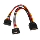 SATA Power Cable SATA 15 Pin Male to 2x Female Splitter Cables