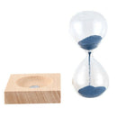 Blue wood + glass + iron powder sand iron flowering magnetic hourglass with