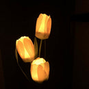 Tulips Flower Solar LED Lawn Lamp Spike Warm Light Outdoor Garden Decor Light