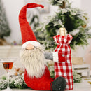 Christmas Santa Bottle Bag Grid Wine Container Cover Xmas Table Home Decor Effic