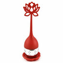1pcs Silicone Lotus Shaped Stainless Steel Tea Infuser Teaspoon Loose Leaf