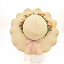 Women Ladies Summer Sun Beach Hat Outdoor Sun Hat with Flowers Elegant 2017 lj
