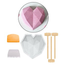 Silicone Cake Mold Diamond Heart Fondant Chocolate Candy DIY Baking 6Pcs