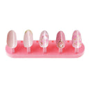 3 in 1 Nail Holder Practice Training Display Stand w/15pcs Nail Tips (Pink)