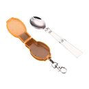Outdoor Camping Utensil Stainless Steel Folding Spork with Box (Orange)
