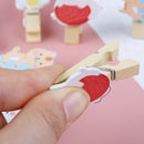 10pc/lot lucky cat wooden clip with fine twine mini clip, craft decorative cl_