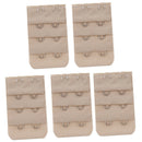 5pcs Women 3 Rows 2 Hooks Bra Strap Extender Back Band Extension(Skin color