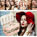 Earrings Storage Box 2 Layers PU Leather Jewelry Display Case (Light Pink) A