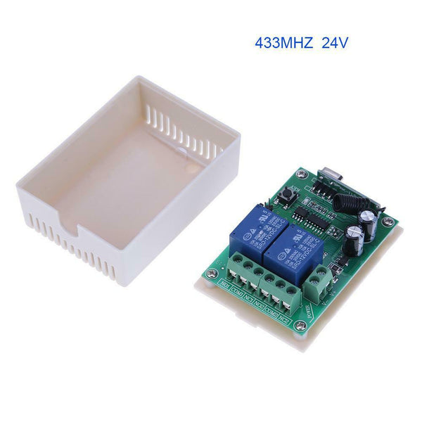 30-50m 433MHZ 24V 2 Relay Wireless Remote Control Switch+2pcs Two Keys RC ABS