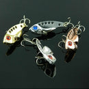 Lot 4pcs Metal Sequin Fishing Lures Bass Spoon Crank Bait Tackle Hook New XJ