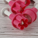 5pcs Plastic Cookie Cutter Cake Mold Star Button Plum Heart Biscuit Sugarcr- OZ