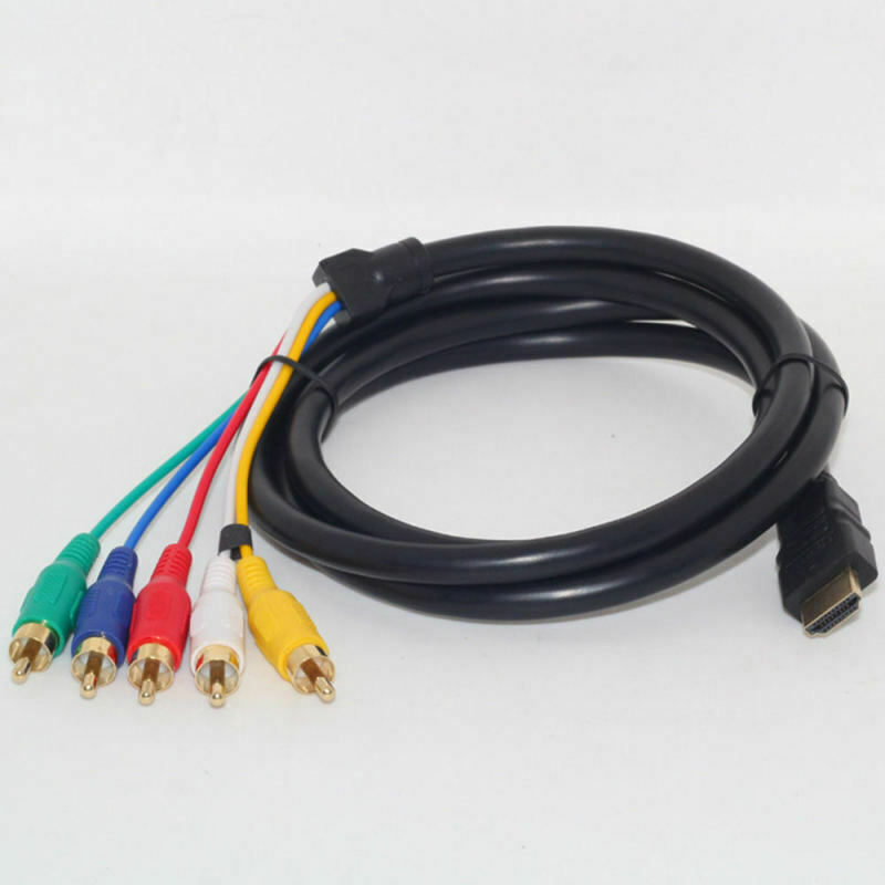 1080P HDMI Male to 5 RCA RGB Audio Video AV Adapter Component Cable PV NQR