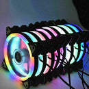 LED Cooling Fan RGB 12cm DC 12V Brushless Cooler For Computer Case PC CPU lj