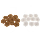 20Pcs Rustic Flower Rose Wedding Burlap Hessian Jute Retro Decor White+Brown