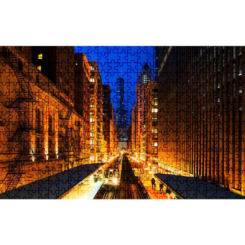 75 X 50cm 1000 Pieces Paper Jigsaw Puzzles Lighting Street Assembling Craft