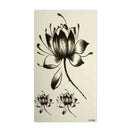 Black Waterproof Lotus Flower Tattoo Stickers Floral Temporary Body Art Tatto OH