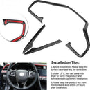 3Pcs Carbon Fiber Style Car Steering Wheel Frame Cover Trim Stickers Fit fo Y3N7