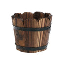 Wooden Round Barrel Planter Flower Pots Home Office Garden Decor U6 A5E5 We B3U6