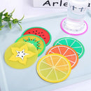 7 Color/Lot Combination Hot Coaster Fruit Shape Silicone Cup Pad Slip Insul A2O4