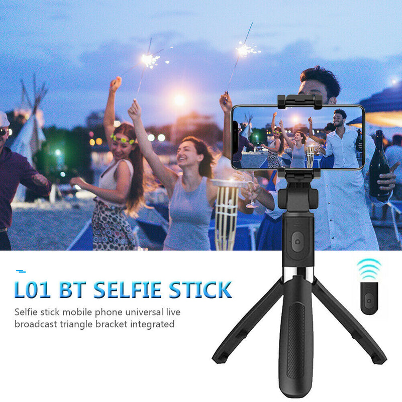 L01 Foldable Bluetooth Selfie Stick Live Video Mini Phone Tripod w/ Control
