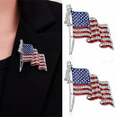Fashion American USA Flag Rhinestones Crystal Brooch Pin Elegant Jewelry Gift j7