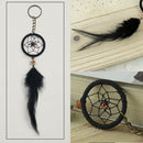 Key Ring Keychain Black Dream Catcher Handmade Handcraft Feather Natural