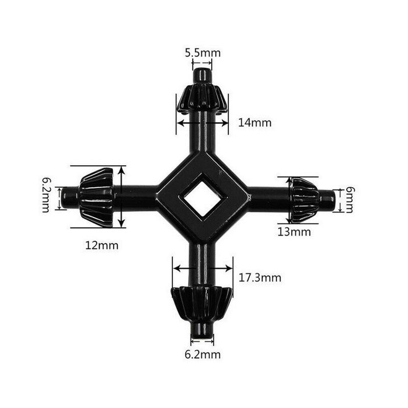 4-way Chuck Key For Drill Presses Drill Wrench Fits 4 Sizes 12mm To 17mm