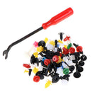 100Pcs Car door plastic mixed fastener clip bumper fender trim rivet with toolME