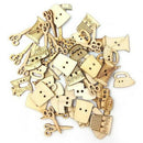 100Pcs Sewing Machine Scissors Shaped Wooden Buttons Sewing Button For Chil