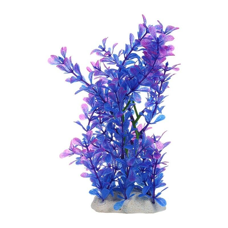 1 x Art Plant 15-20 CM Aquarium Decoration Water Plant purple + blue J1O3