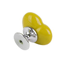 Heart Shaped Ceramic Door Drawer Bin Handle Pull Knob Hardware Yellow 38mm S