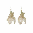 Good Luck Golden Carp Koi Fish Earrings Hollow Drop Dangle Hook Women Xmas Gift