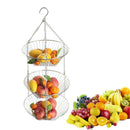 Rack Fruit Steel Holder Vegetable Stainless Vegetable Stand Hanging Basket 3Tier