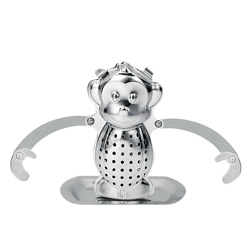 Monkey Shape Tea Infuser Loose Leaf Strainer Herbal Filter Tray Spice