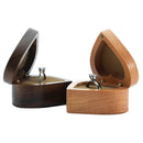 Love Heart Shape Walnut Wooden Ring Box Solid Wood Decorative Jewellery StorN2R5