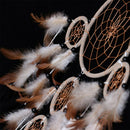 Five Rings Brown Feathers Dream Catcher Wall Hanging Home Car Decor Craft
