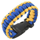 Bracelet Whistle Paracord Camping Sport Outdoor Trekking Followed blue yell