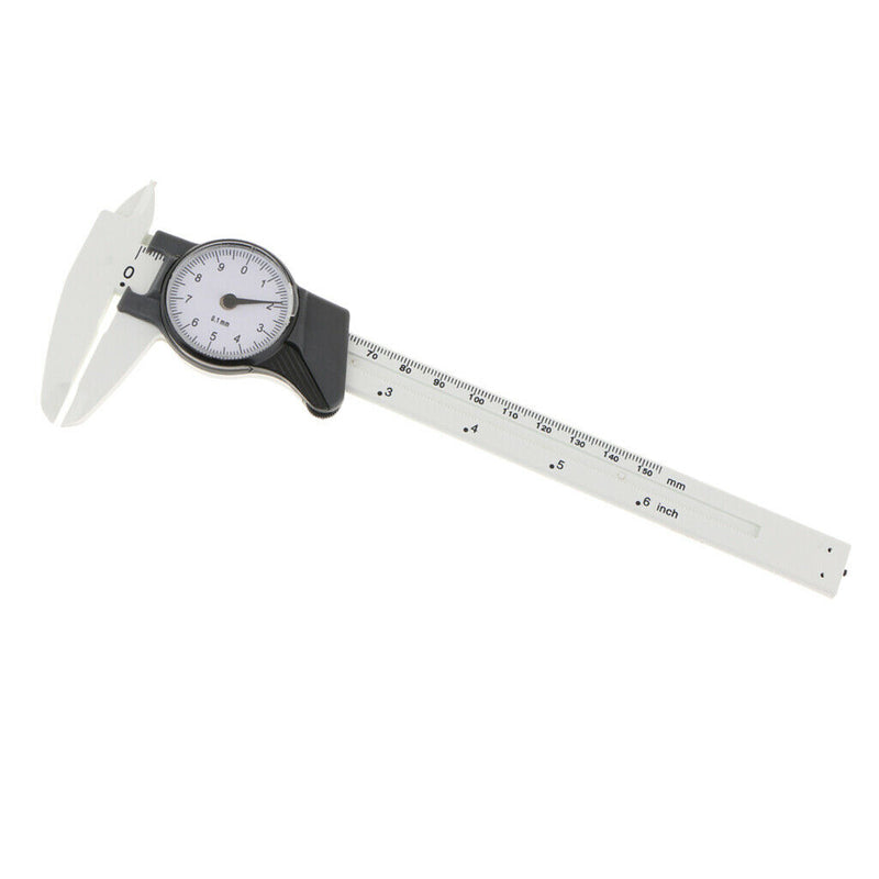 150 mm 6 inch Dial Caliper Plastic Vernier Meter Outside Inside   Black